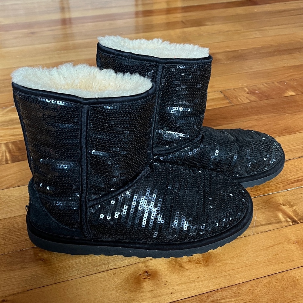 Ugg Classic Short Black Sequin Boots
